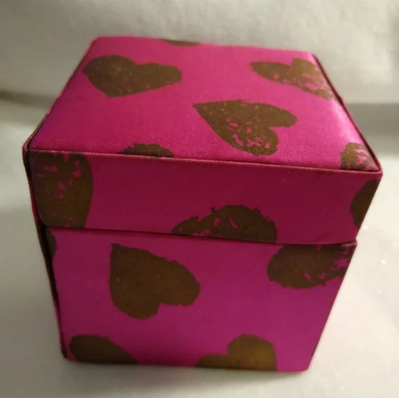 Victoria Secret Gold Pink here satin gift box